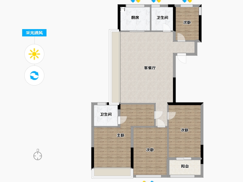 浙江省-杭州市-龙湖武林上城-125.00-户型库-采光通风