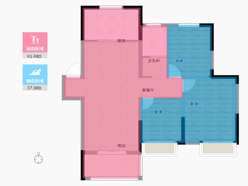 江苏省-徐州市-华美·悦澜湾-90.12-户型库-动静分区