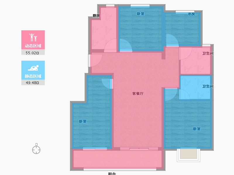 江苏省-常州市-中昂·璟院-92.99-户型库-动静分区