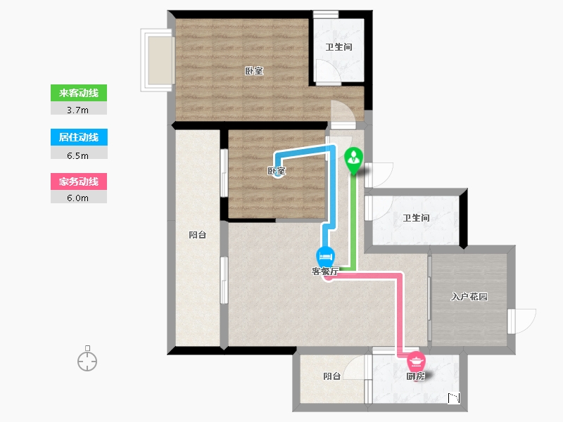 广西壮族自治区-玉林市-天湖御林湾-84.64-户型库-动静线