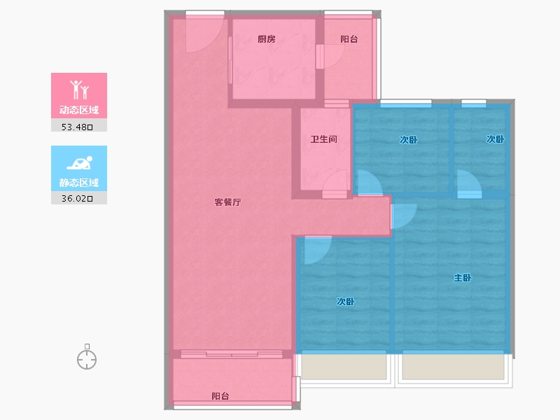 江苏省-南京市-碧桂园凤凰城-80.00-户型库-动静分区