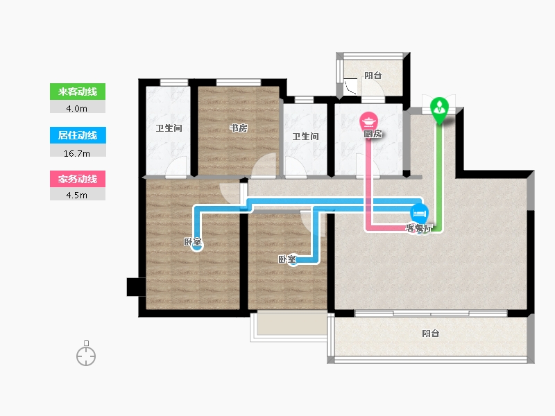 陕西省-西安市-招商雍景湾-93.76-户型库-动静线