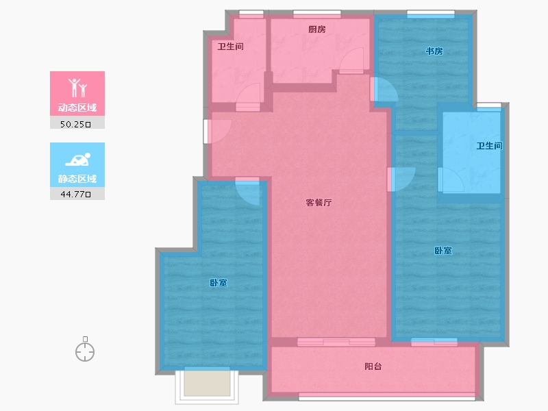 江苏省-常州市-中昂·璟院-84.00-户型库-动静分区