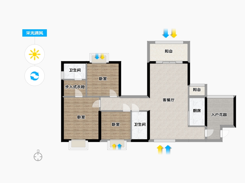 广西壮族自治区-玉林市-天湖御林湾-115.61-户型库-采光通风