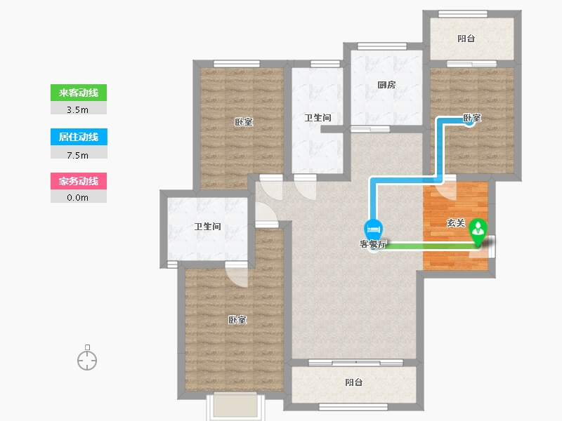 陕西省-西安市-清渭公馆-106.57-户型库-动静线