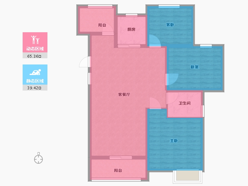 江苏省-苏州市-中铁诺德誉园-94.20-户型库-动静分区