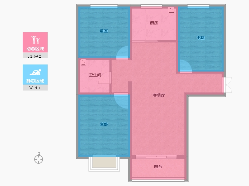 甘肃省-兰州市-中国铁建云公馆-80.04-户型库-动静分区