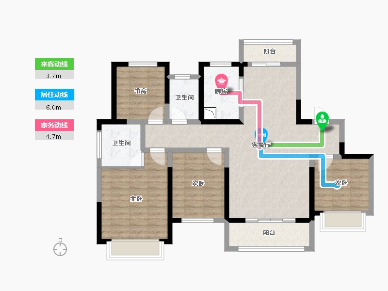 陕西省-榆林市-德通·新时代-98.80-户型库-动静线