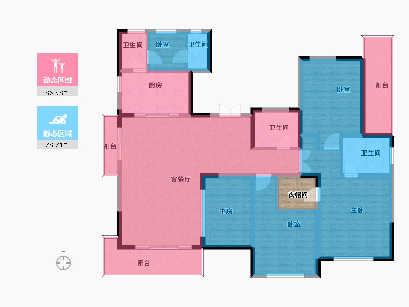 陕西省-西安市-群贤道九号九峯-152.66-户型库-动静分区