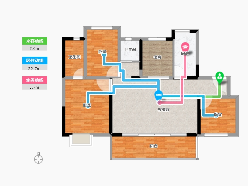 江苏省-常州市-碧桂园翡丽都会-96.76-户型库-动静线