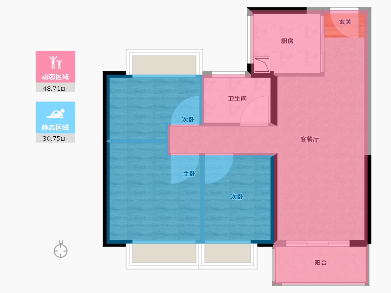 江苏省-南京市-招商名筑-71.68-户型库-动静分区