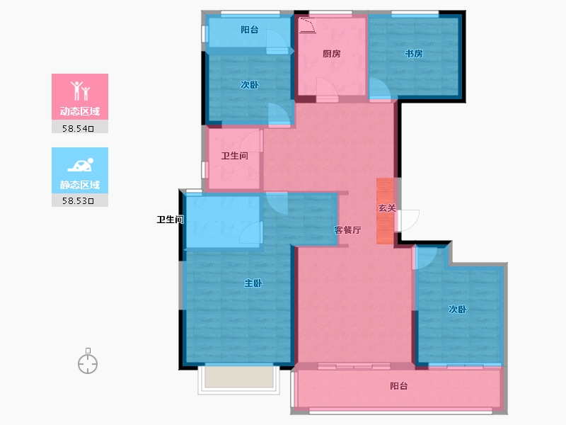 江苏省-南京市-誉峰苑-104.00-户型库-动静分区