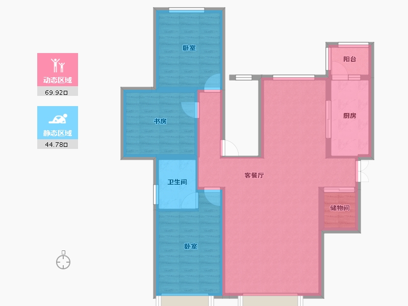 甘肃省-兰州市-中广宜景湾郡城-103.09-户型库-动静分区