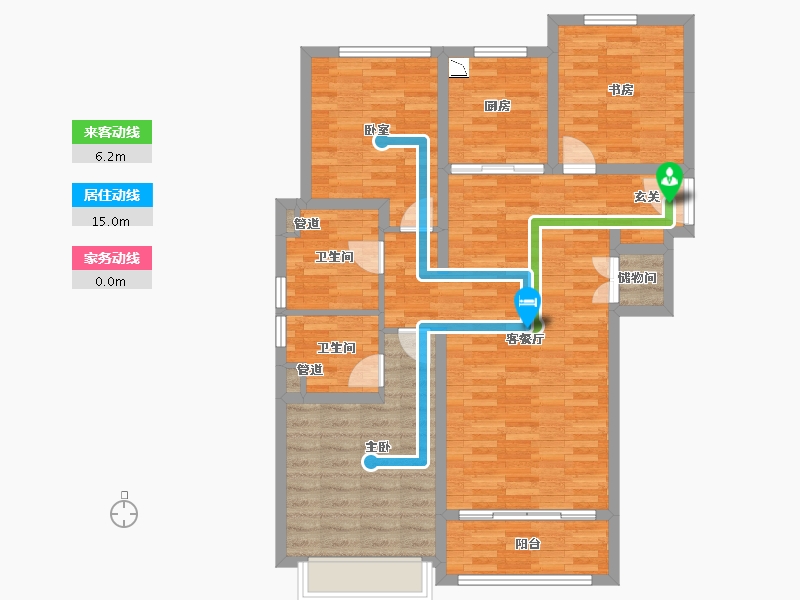 陕西省-西安市-融创观唐宸院-99.58-户型库-动静线