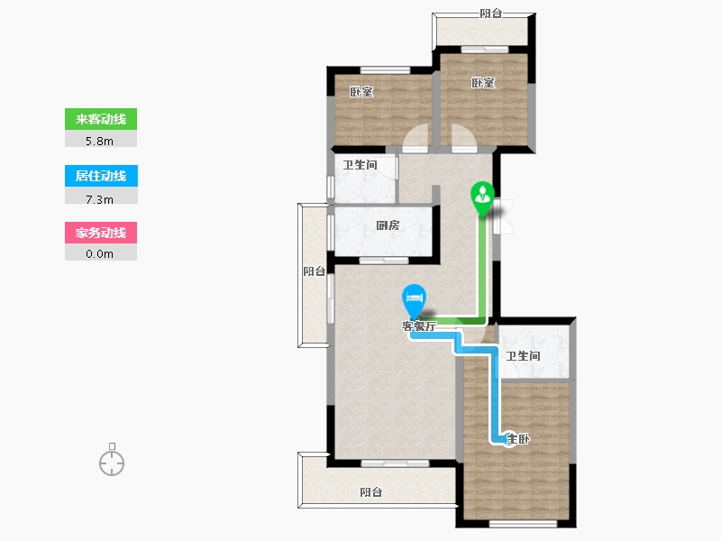 陕西省-西安市-群贤道九号九峯-109.07-户型库-动静线