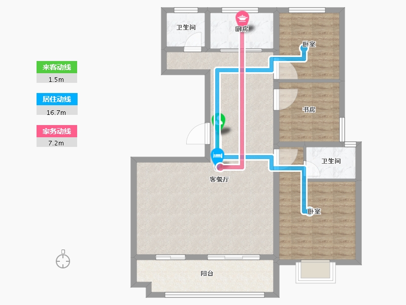 安徽省-宿州市-翰林苑·尚苑-96.00-户型库-动静线