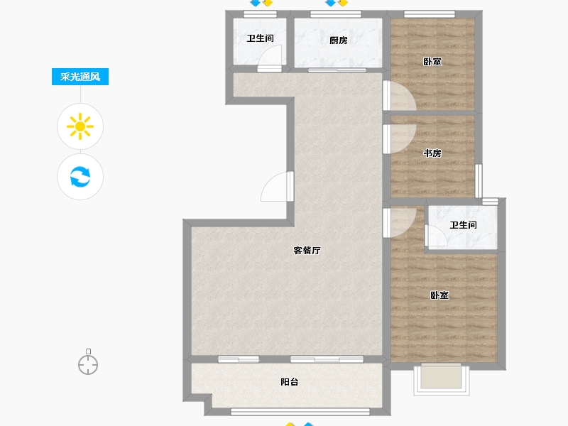 安徽省-宿州市-翰林苑·尚苑-96.00-户型库-采光通风