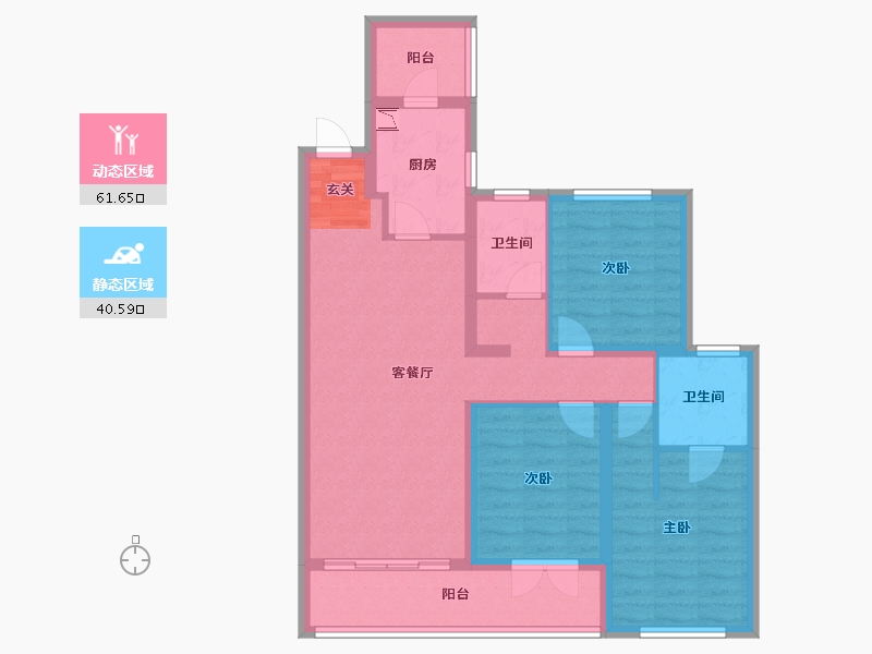 云南省-昆明市-东原璞阅-90.47-户型库-动静分区