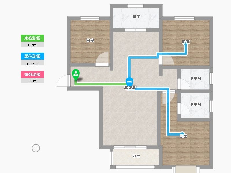 陕西省-渭南市-合昇·昌宁府-85.55-户型库-动静线