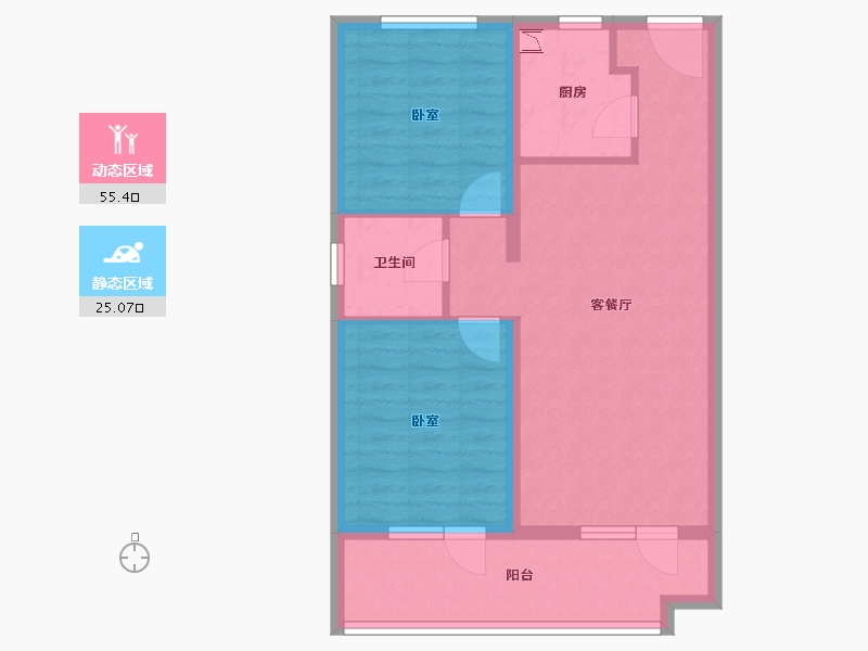 辽宁省-葫芦岛市-恒泰·时间海-71.71-户型库-动静分区