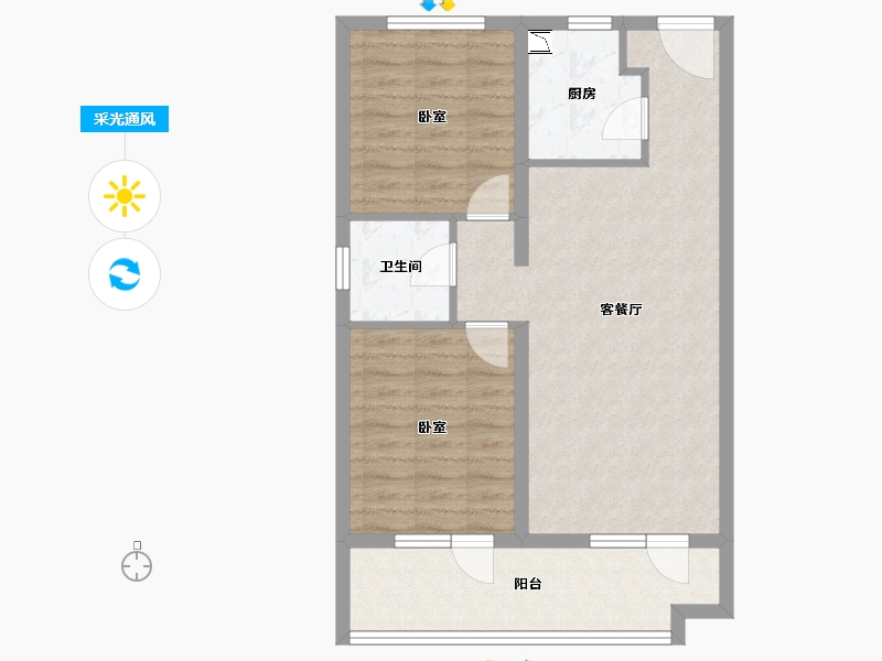 辽宁省-葫芦岛市-恒泰·时间海-71.71-户型库-采光通风