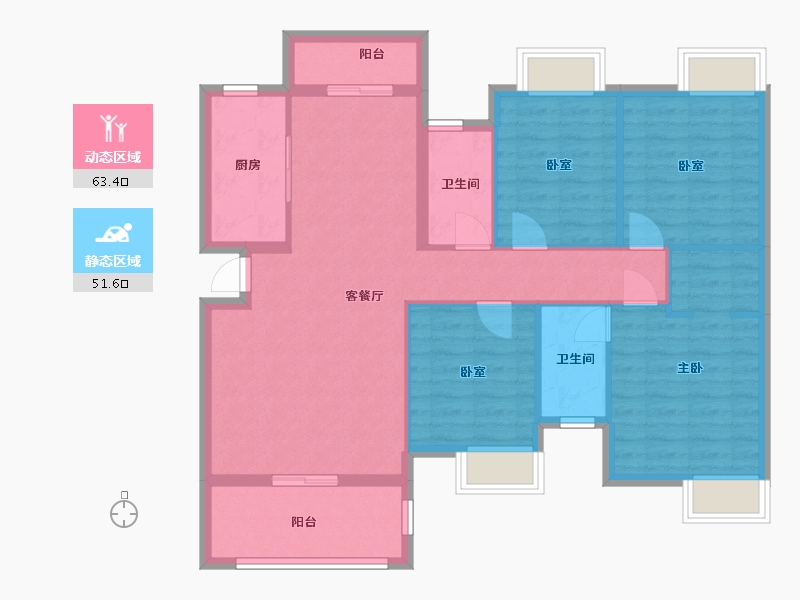 江西省-抚州市-恒瑞金鼎学府-103.66-户型库-动静分区