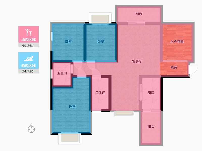 广西壮族自治区-玉林市-天湖御林湾-91.67-户型库-动静分区