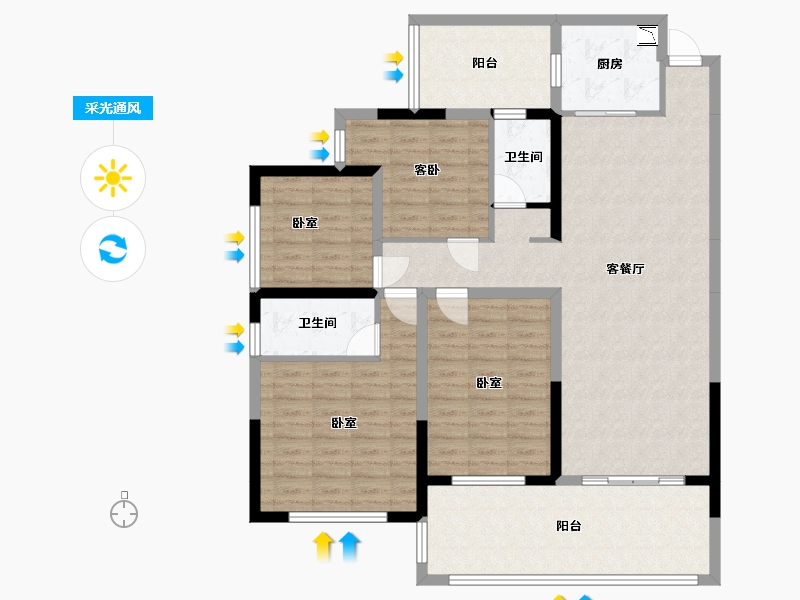 广西壮族自治区-玉林市-盛世翰林山水名城-120.81-户型库-采光通风