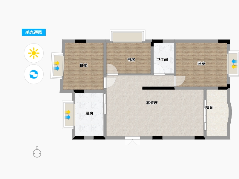 江西省-抚州市-龙津壹号-99.64-户型库-采光通风