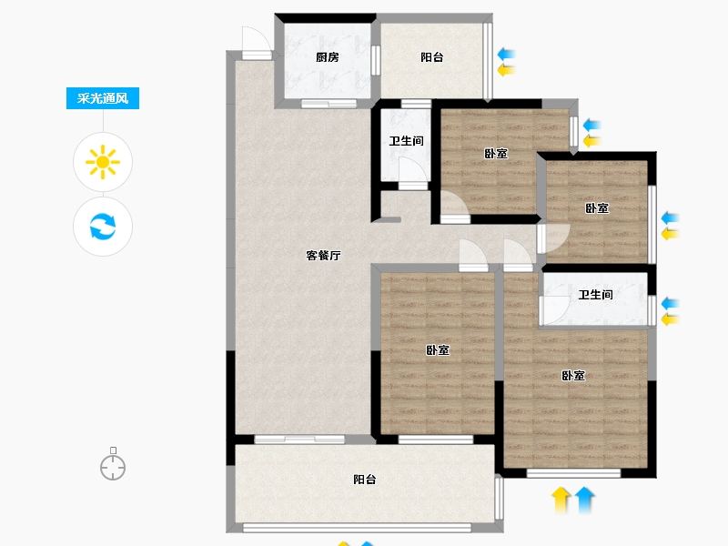 广西壮族自治区-玉林市-盛世翰林山水名城-118.62-户型库-采光通风