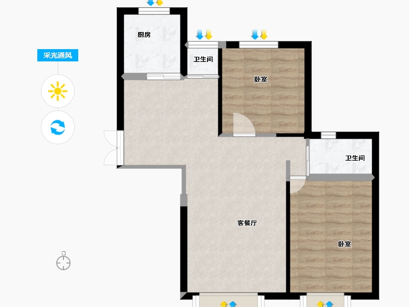 甘肃省-兰州市-四和恒景苑-58.93-户型库-采光通风