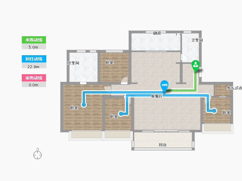 江苏省-徐州市-旭辉美的天阙-136.00-户型库-动静线