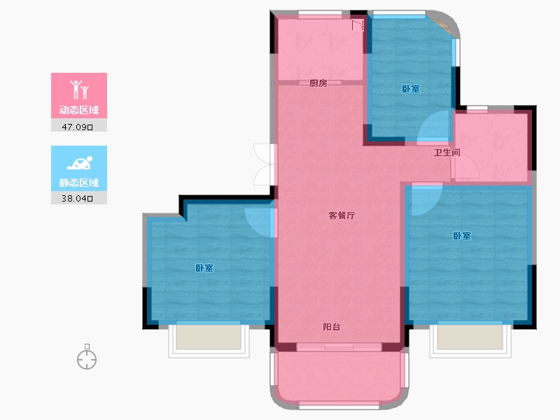 江苏省-南京市-胜科星洲府-76.20-户型库-动静分区