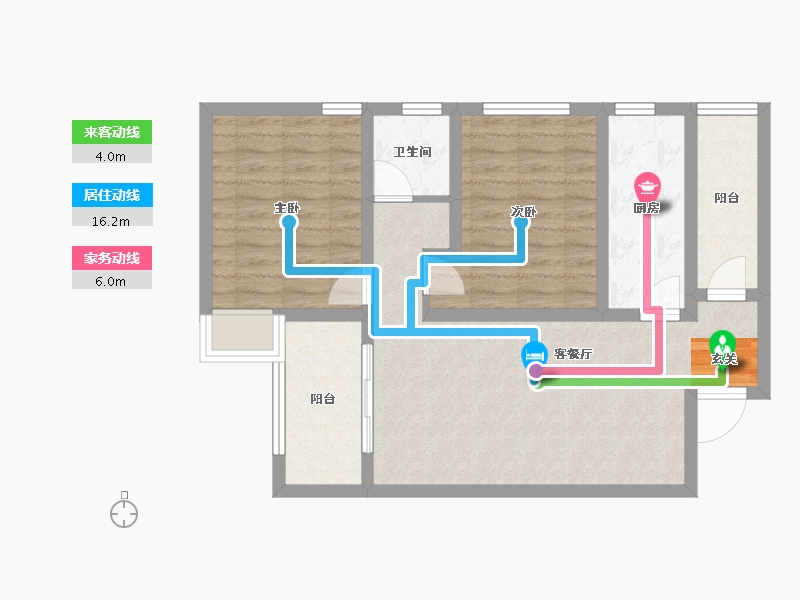 云南省-昆明市-恒泰滇池名门-70.72-户型库-动静线