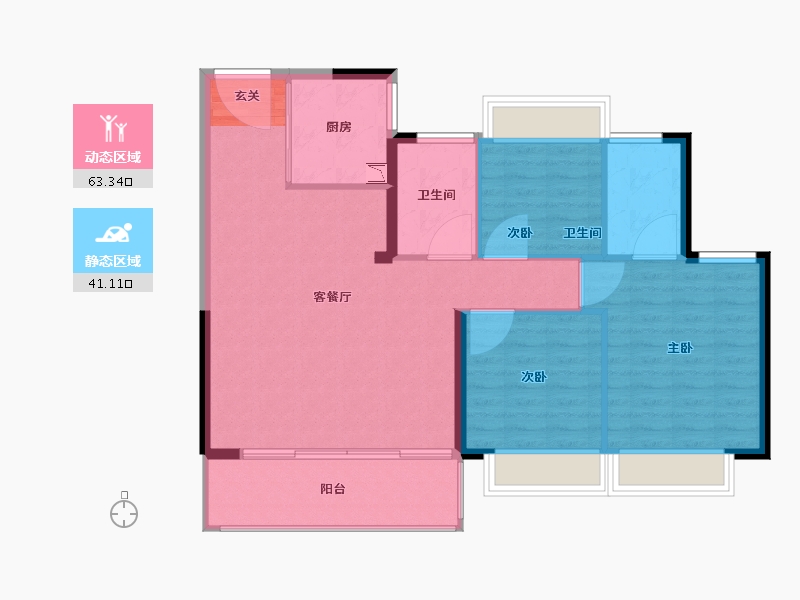 江苏省-南京市-招商名筑-95.91-户型库-动静分区