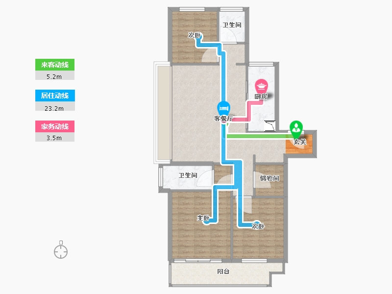 江苏省-南京市-璟悦名邸-97.58-户型库-动静线