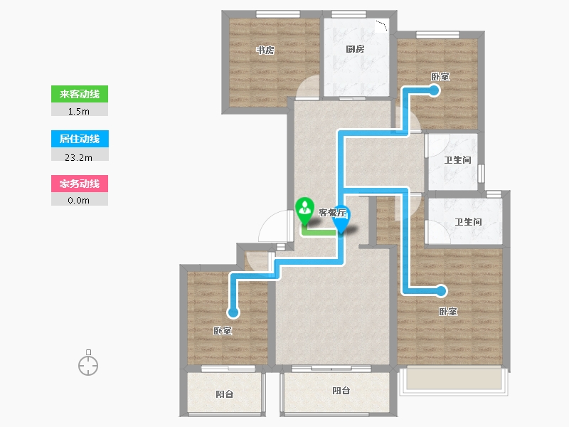 江苏省-徐州市-招商·徐州中心-107.00-户型库-动静线