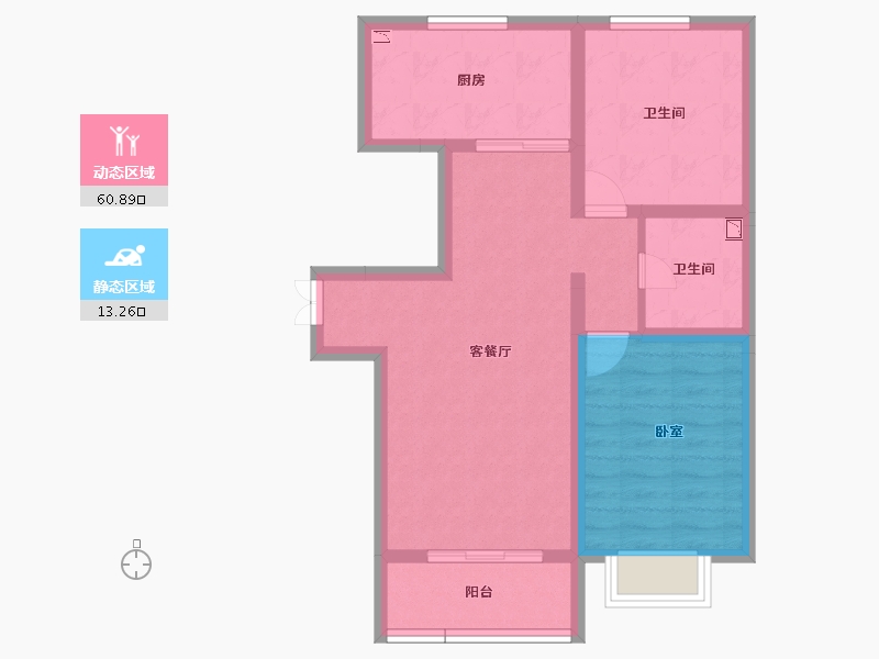 甘肃省-兰州市-中国铁建云公馆-65.41-户型库-动静分区