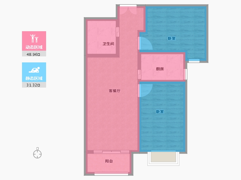 甘肃省-兰州市-扶正太和上城-71.26-户型库-动静分区