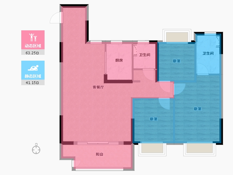 江苏省-常州市-龙控绿地公园道-94.00-户型库-动静分区