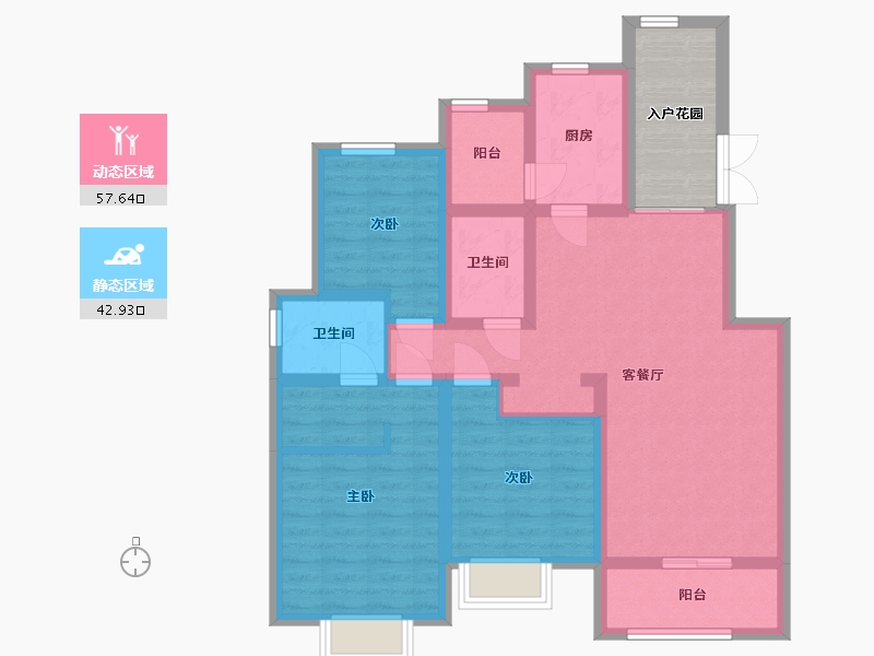 陕西省-西安市-九境城-95.36-户型库-动静分区