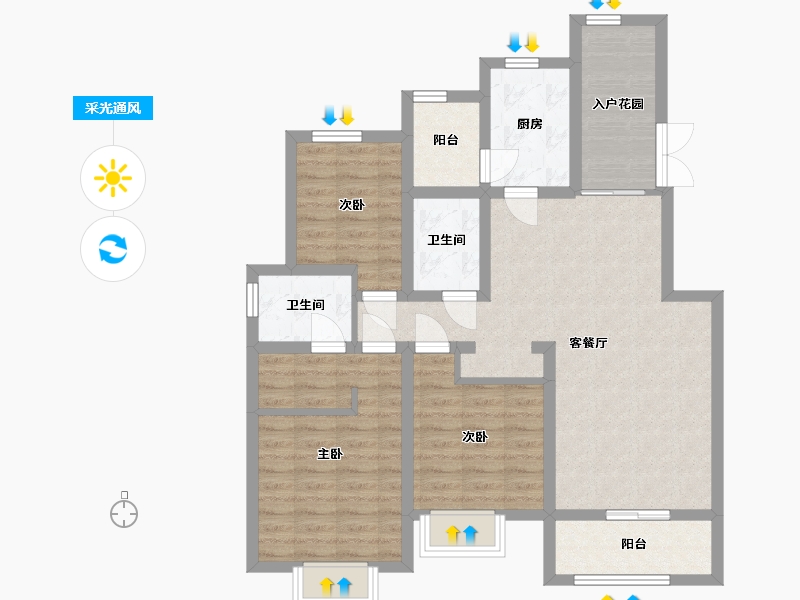 陕西省-西安市-九境城-95.36-户型库-采光通风