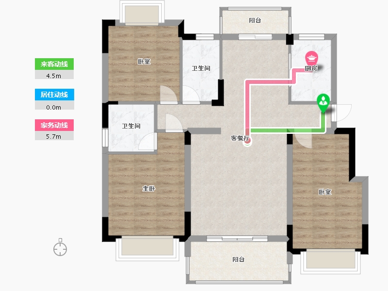 江西省-抚州市-翰景园-95.30-户型库-动静线