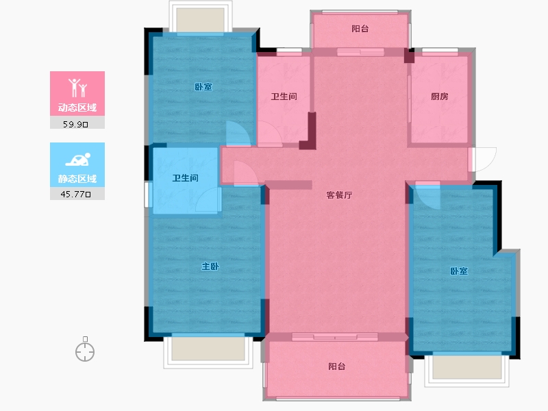 江西省-抚州市-翰景园-95.30-户型库-动静分区