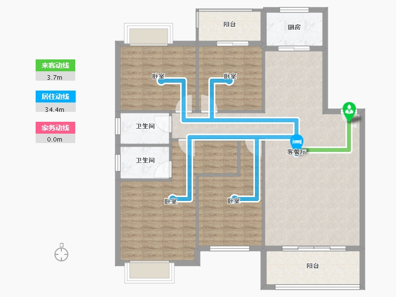 贵州省-遵义市-龙泉壹号-116.87-户型库-动静线