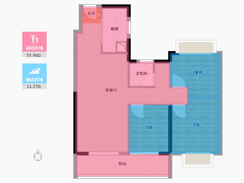 江苏省-南京市-新城金樾府-78.00-户型库-动静分区