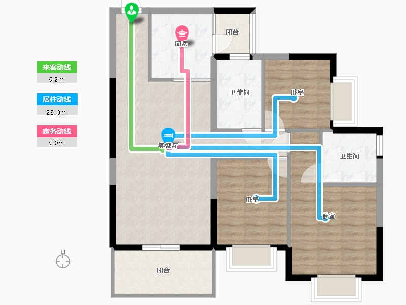 广西壮族自治区-玉林市-玉林恒大悦龙台-87.30-户型库-动静线