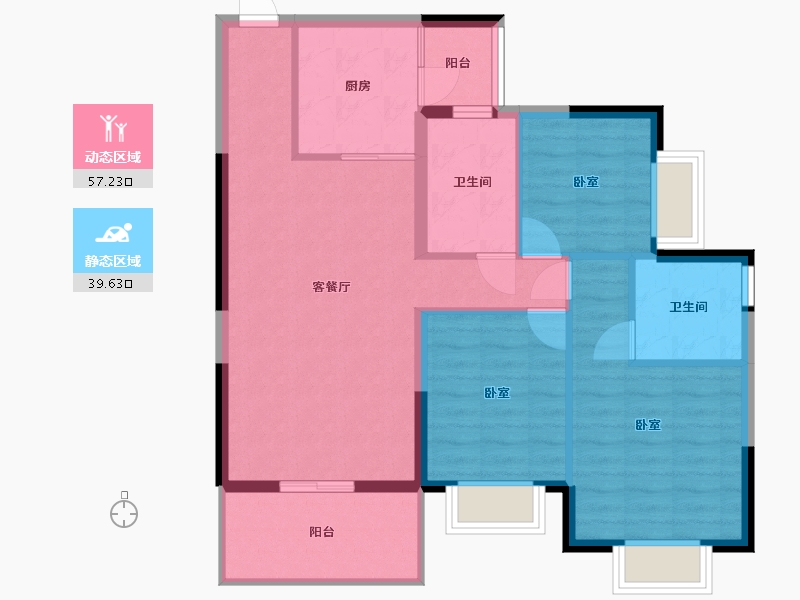 广西壮族自治区-玉林市-玉林恒大悦龙台-87.30-户型库-动静分区