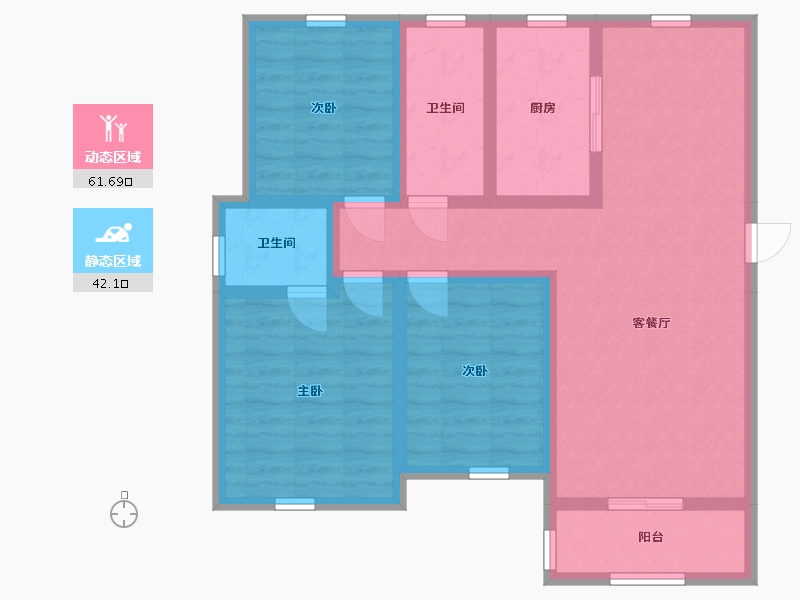 安徽省-宿州市-翰林公馆-91.68-户型库-动静分区