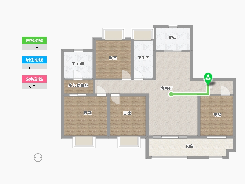 江苏省-苏州市-天房心著华庭-112.01-户型库-动静线